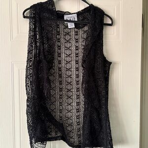 KEREN hart Black Crochet Women's Blouse